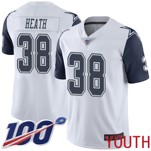 Youth Dallas Cowboys Limited White Jeff Heath #38 100th Season Rush Vapor Untouchable NFL Jersey->women nfl jersey->Women Jersey